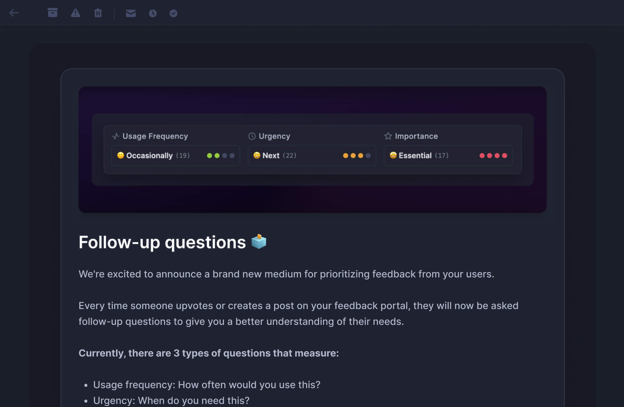 Changelog emails