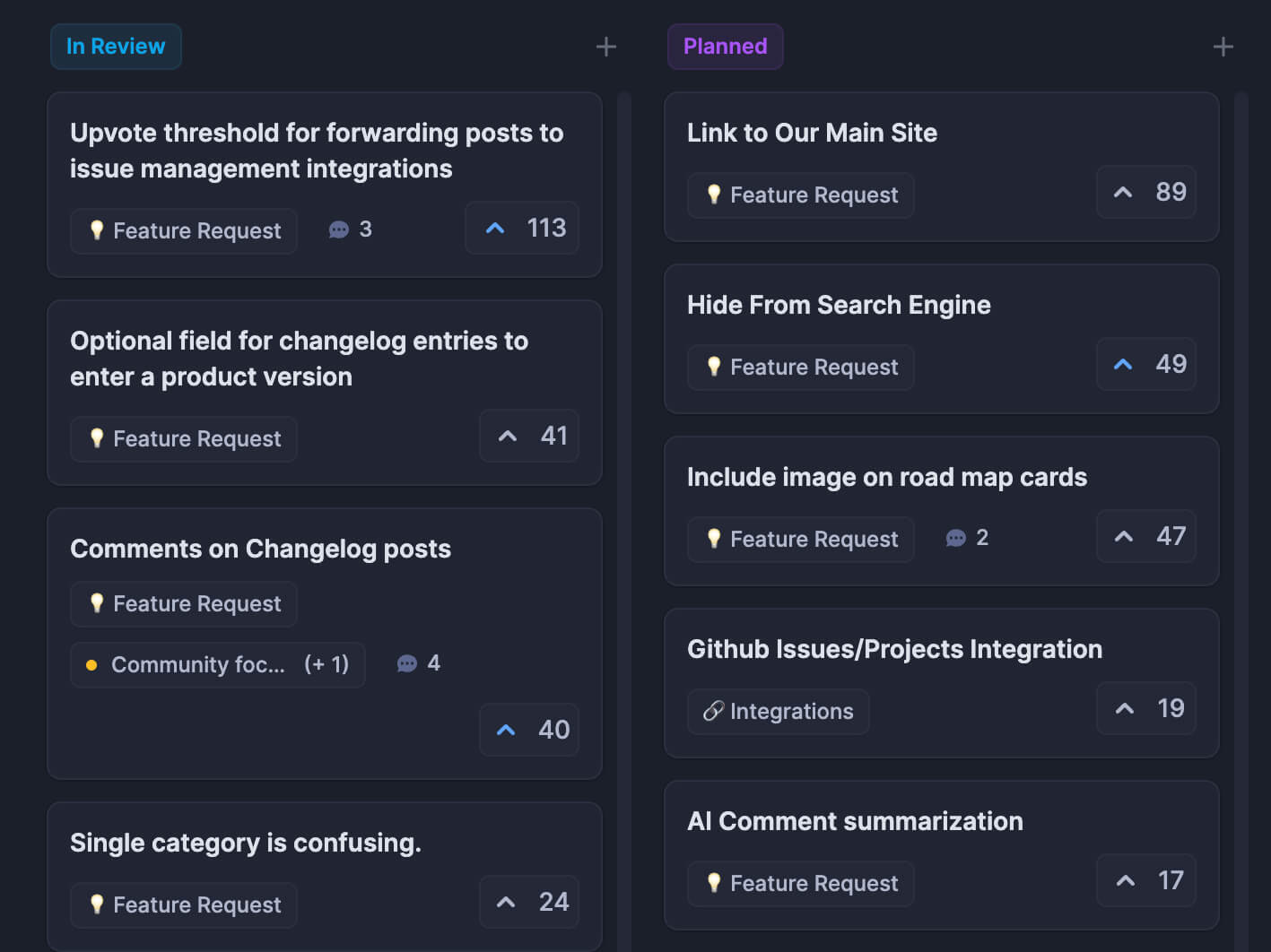 Keep your development process transparent with public roadmaps