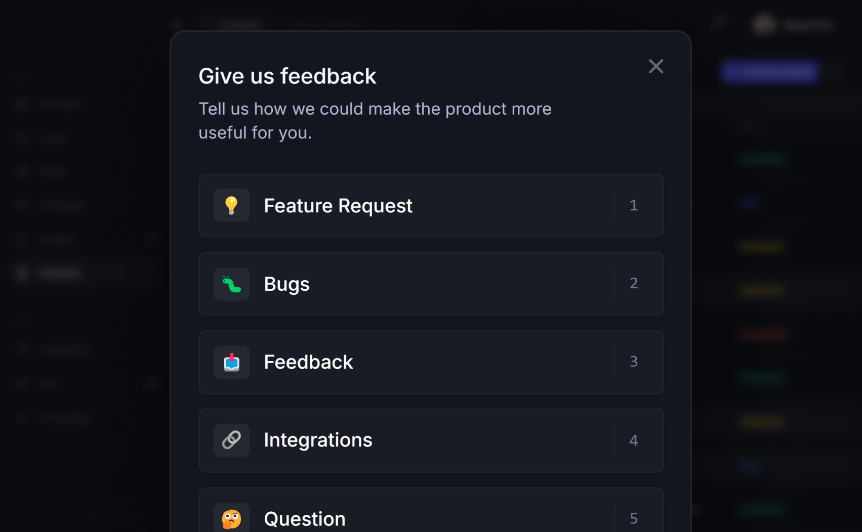 Feedback widget