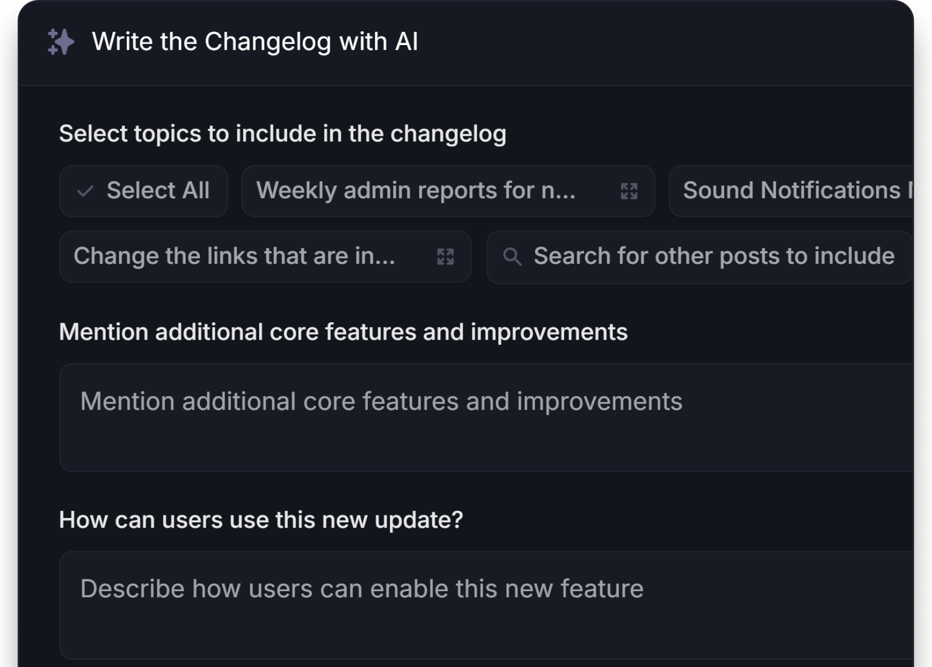 AI drafted changelogs